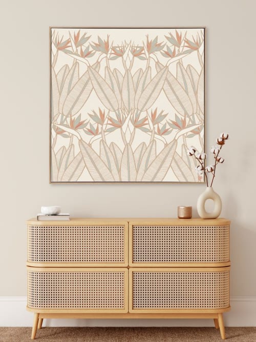 Strelitzia - Framed Canvas Art | Prints by Patricia Braune. Item made of canvas