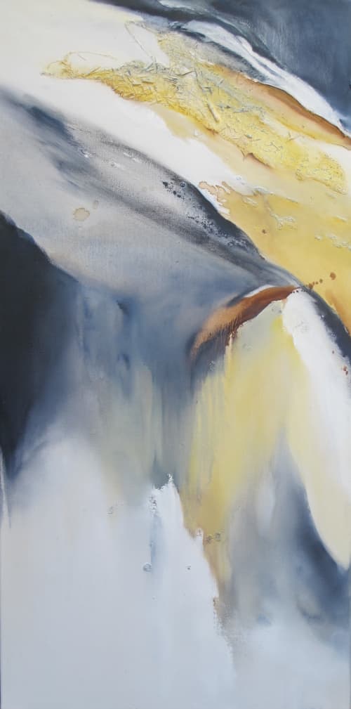 'Blue Rain' painting | Oil And Acrylic Painting in Paintings by Melanie Warsinske Art. Item composed of synthetic