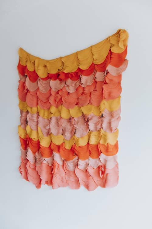Folds of Sunshine | Tapestry in Wall Hangings by Corrie in Color. Item made of fabric works with boho & minimalism style
