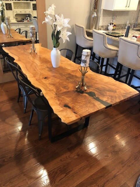 Custom Live Edge Table (3) | Dining Table in Tables by Carlberg Design. Item composed of wood and metal