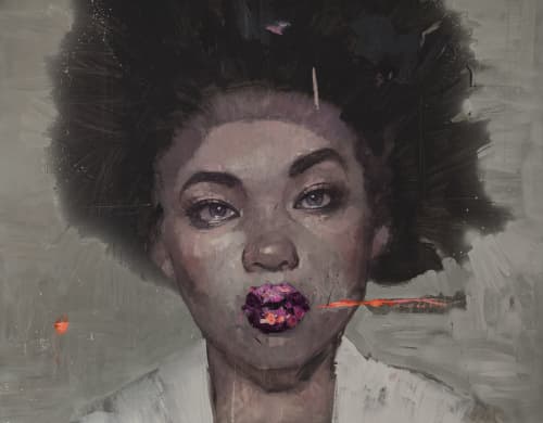 AMALIA | Oil And Acrylic Painting in Paintings by Roldan Lauzan Studio. Item made of canvas with synthetic