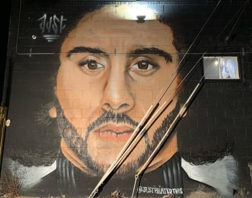 Colin Kaepernick Mural | Street Murals by @Justcreatedit | Gold Boys Wholesale and Distribution LLC in Lakewood