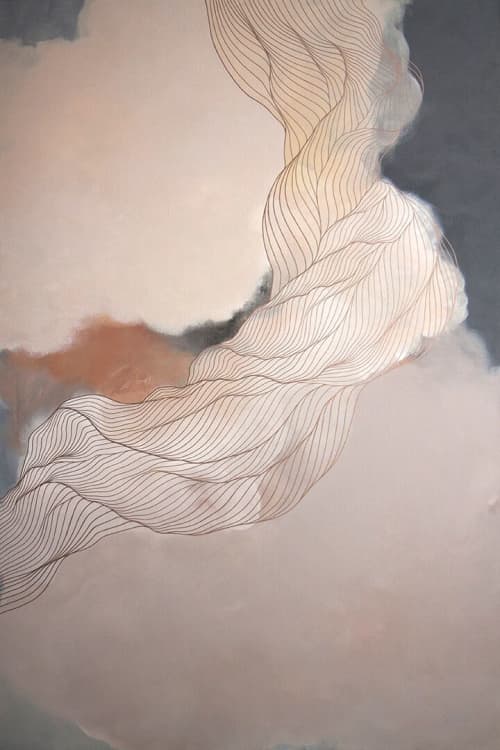A Settling | Oil And Acrylic Painting in Paintings by Tracie Cheng. Item made of canvas with synthetic