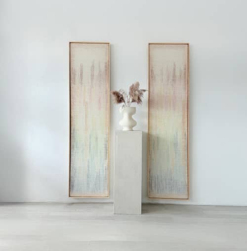 Vitre - Elegant Colorful Decoration | Tapestry in Wall Hangings by Lale Studio & Shop. Item composed of wood and wool in minimalism or contemporary style