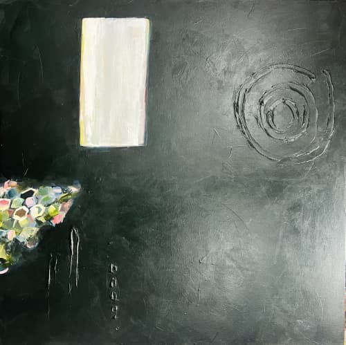 Commission Deep Dark Series | Oil And Acrylic Painting in Paintings by Shelley Helms Fleishman. Item made of synthetic compatible with minimalism and contemporary style