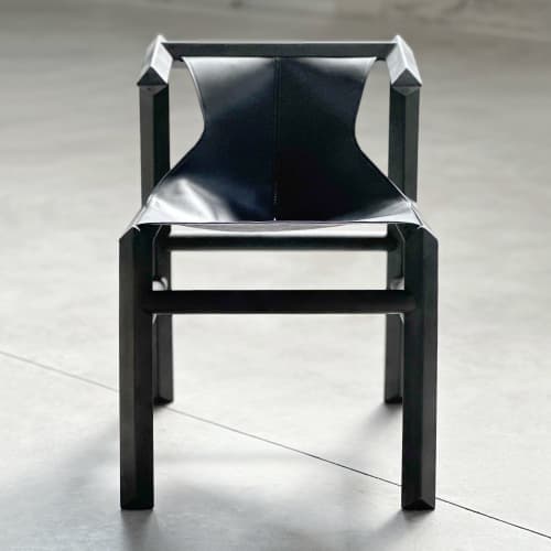 Chair 1901 - BLACK | Dining Chair in Chairs by Espina Corona | Buenos Aires in Buenos Aires. Item made of wood with leather
