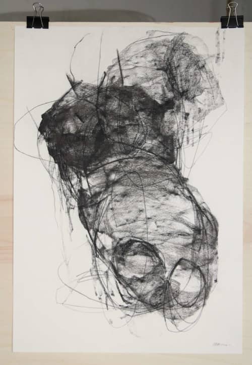 Torso 3 (59x42cm) | Drawing in Paintings by Magdalena Morey. Item made of paper works with boho & contemporary style