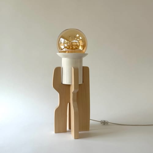 Cottage Lamp | Table Lamp in Lamps by Perch Objects. Item composed of wood and ceramic in minimalism or contemporary style