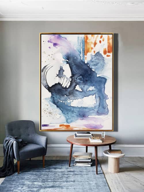 Wrapped Around My Heart | Watercolor Painting in Paintings by Brazen Edwards Artist. Item composed of canvas and paper