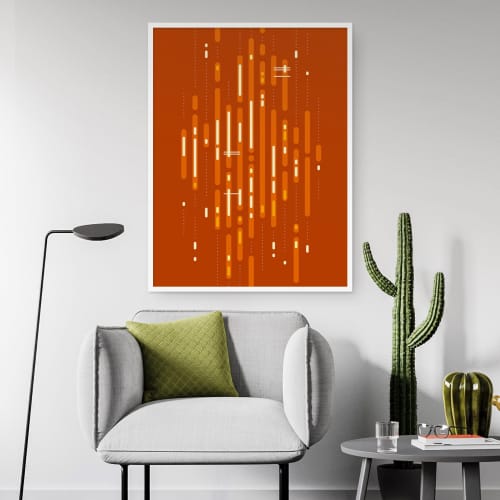 Mid-Century Sunset Art Print | Prints by Michael Grace & Co.. Item composed of canvas & paper