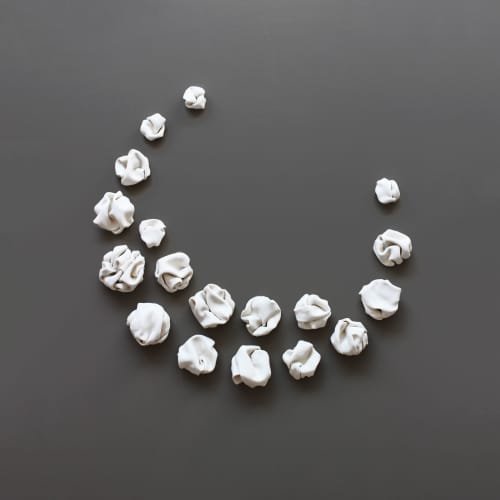 Large abstract curved porcelain ceramic installation artwork | Wall Sculpture in Wall Hangings by Elizabeth Prince Ceramics. Item composed of ceramic compatible with minimalism and contemporary style