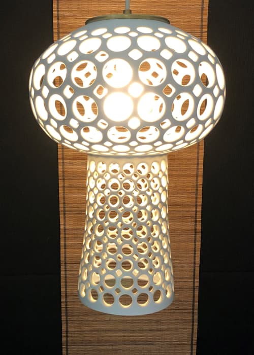 Mushroom Pendant Lamp | Pendants by Lynne Meade. Item made of stone