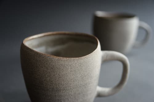 Stone - "SIMPLICITY" tall oval mug | Drinkware by Laima Ceramics. Item made of stoneware compatible with rustic style