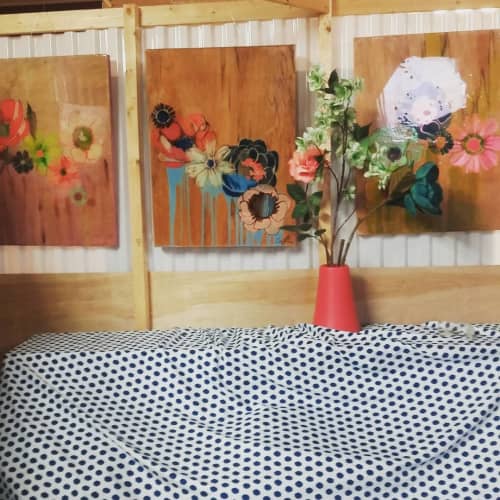 Floral Paintings | Oil And Acrylic Painting in Paintings by Colleen Sandland Beatnik | Private Residence - Los Angeles, CA in Los Angeles. Item composed of canvas