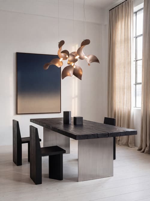 Dune 16 Cluster in Metallic Tones Pendant Light | Chandeliers by MOSS Objects. Item composed of steel compatible with contemporary and japandi style