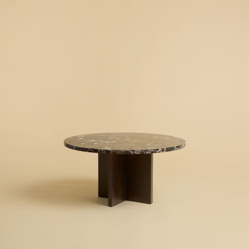 Dark Marble and Oak Coffee Table - TINIAN by Lebanto | Tables by Lebanto. Item composed of oak wood and marble in minimalism or contemporary style