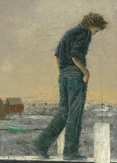 Erica Hopper "Time Out" | Oil And Acrylic Painting in Paintings by YJ Contemporary Fine Art | YJ Contemporary Fine Art in East Greenwich. Item composed of canvas