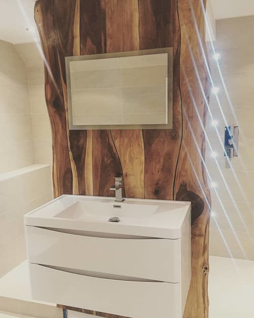 Walnut Bathroom Wall Panel | Paneling in Wall Treatments by Handmade in Brighton. Item composed of walnut