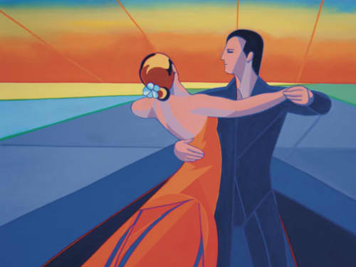 Title: See the Horizon. Oil on Gallery Canvas | Oil And Acrylic Painting in Paintings by Judy Mayer-Grieve. Item made of canvas works with contemporary style