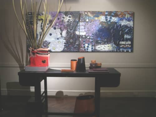 Diptych Painting | Oil And Acrylic Painting in Paintings by Tati Kaupp | Bergdorf Goodman in New York. Item made of canvas