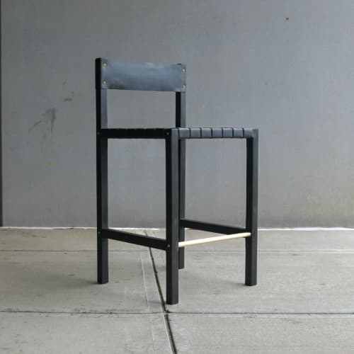 Stock Bar Stool | Chairs by Madison Flitch. Item made of wood & brass compatible with minimalism and contemporary style