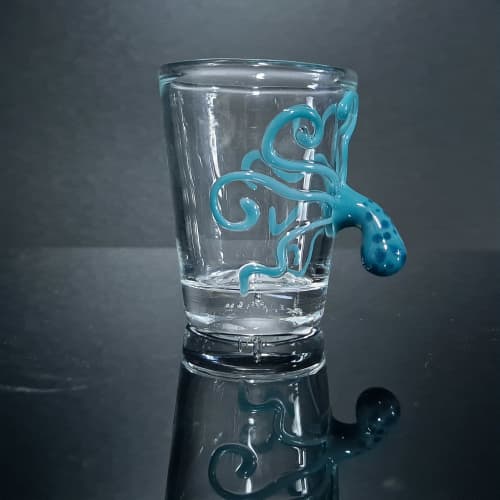Octopus Shot Glass | Drinkware by Sunshine Glass Gifts. Item made of glass & synthetic compatible with boho and coastal style
