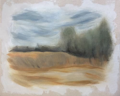 Landscape | Oil And Acrylic Painting in Paintings by Lizzie DiSilvestro. Item composed of canvas and synthetic in art deco style