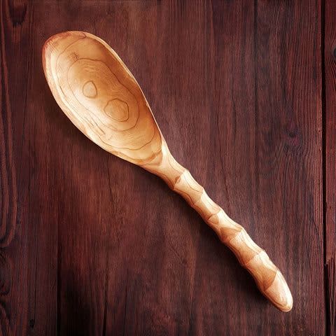 Chef Spoon, Wooden Spoon Handcarved from Cherry Wood or Waln | Utensils by Wild Cherry Spoon Co.. Item composed of maple wood in minimalism or country & farmhouse style