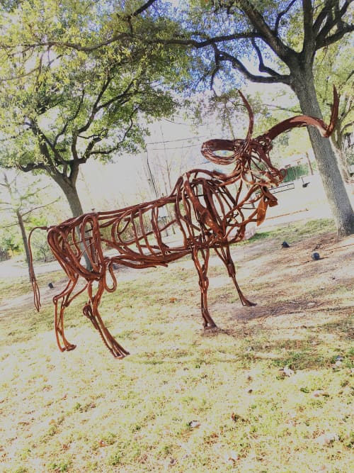Houston Longhorn | Public Sculptures by Wendy Klemperer Art Inc | Parks And Recreation Dept in Houston. Item made of steel
