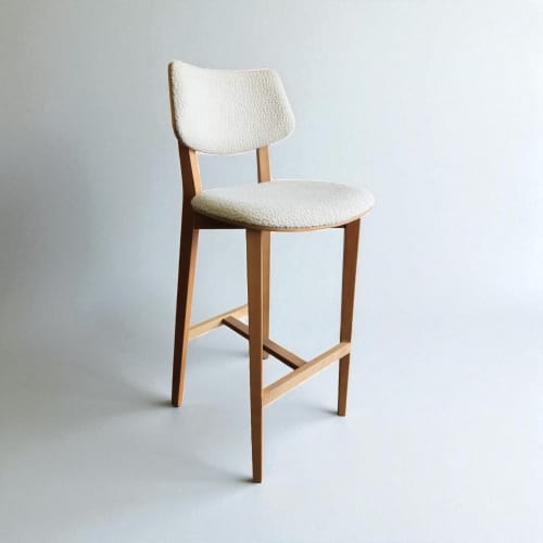 Belis Minimalist Wooden Bar Stool | Chairs by Kleinhaus Furniture. Item made of wood works with minimalism & contemporary style