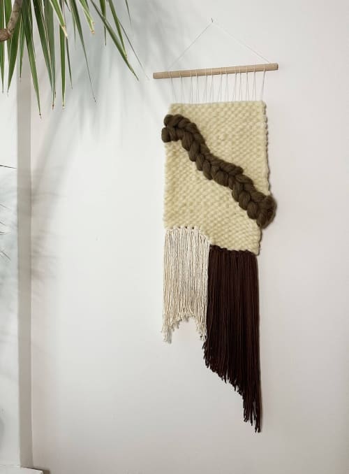 Wabi Sabi | Carob Brown | Macrame Wall Hanging in Wall Hangings by Dörte Bundt. Item composed of wood and wool in boho or mid century modern style