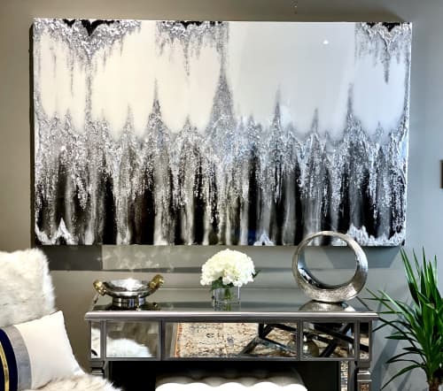 Silver Lining | Mixed Media by Wall Jewelry by Robyn Camargo. Item made of wood with synthetic