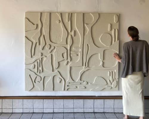 ‘Tanglewood’ by Greyya Jay | Wall Sculpture in Wall Hangings by Greyya Jay. Item made of oak wood with cement works with boho & minimalism style