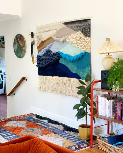 imaginative abstract landscape | Macrame Wall Hanging in Wall Hangings by Maryanne Moodie. Item composed of fabric
