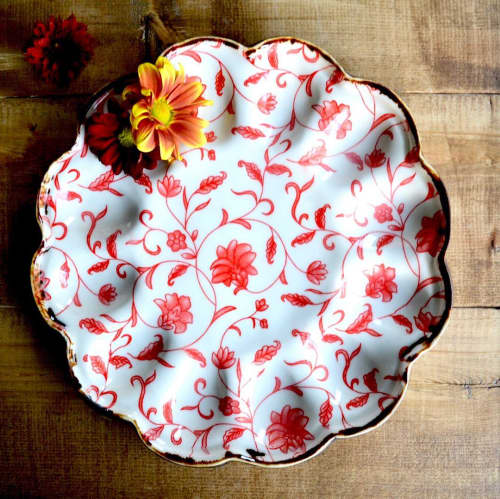 Red Egg Plate | Ceramic Plates by Terre Ferme Pottery