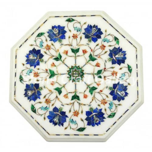 white marble table, coffee table, end table, tabletop | Tables by Innovative Home Decors. Item composed of marble compatible with country & farmhouse and art deco style