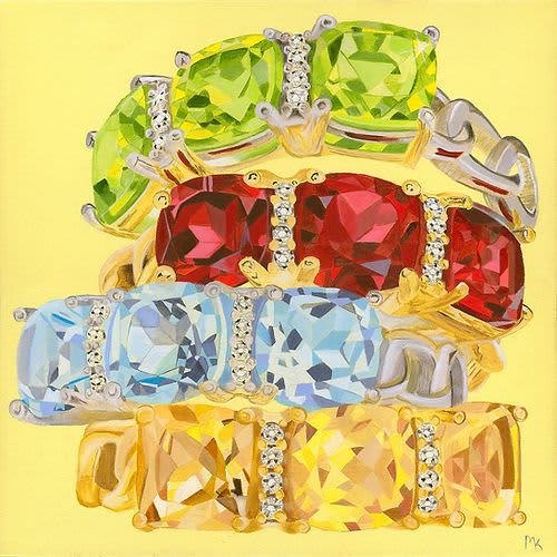 Tiers of Joy - Original Oil Painting on Canvas | Oil And Acrylic Painting in Paintings by Michelle Keib Art. Item made of canvas