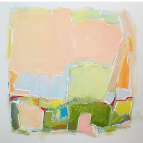 Shapes of Spring | Oil And Acrylic Painting in Paintings by Sarah Trundle. Item composed of canvas and synthetic