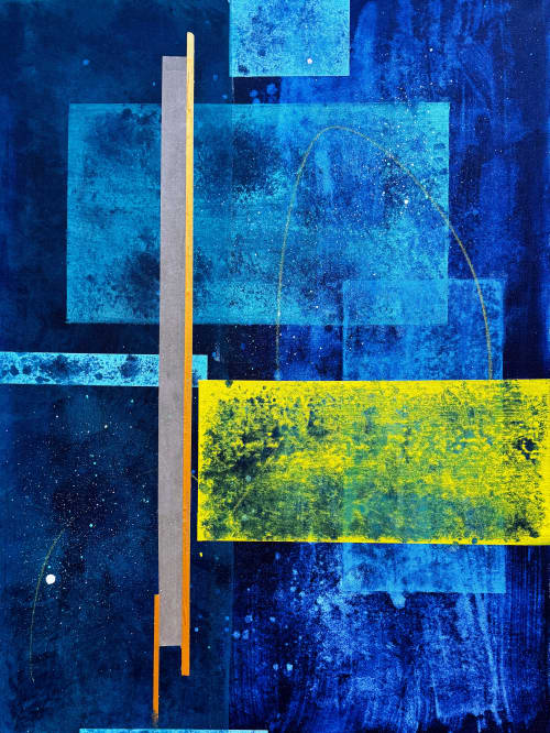 Sagan | Oil And Acrylic Painting in Paintings by Ingrid Oliphant. Item composed of canvas & paper