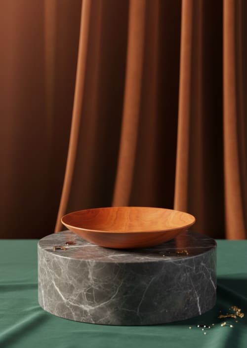 Pear Wood Sculpture Bowl | Hand-Turned Artisan Unique | Decorative Bowl in Decorative Objects by Holzkunst Samuel Meisinger. Item made of wood works with minimalism style