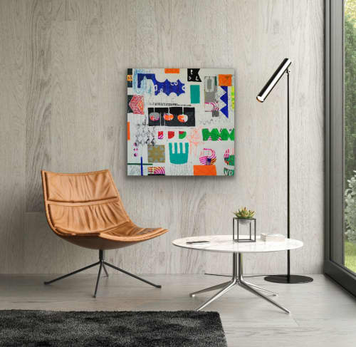 Look Inside of You | Mixed Media by Paula Saslow, Copper Rose Art. Item made of canvas works with contemporary style