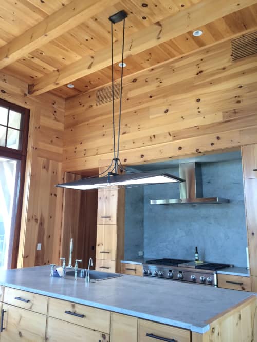 Hanging LED Island Light | Lighting by Medwedeff Forge and Design