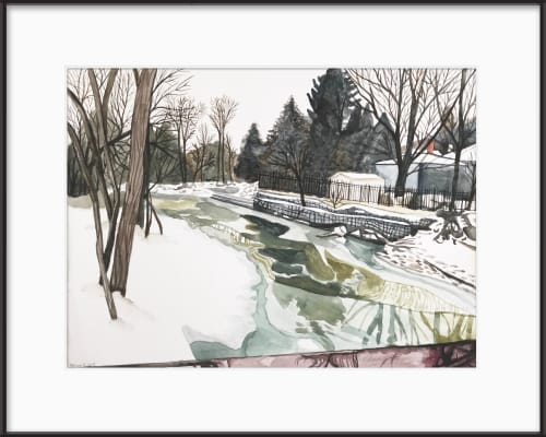 Frozen Creek (1 & 2) - watercolour paintings | Paintings by Melissa Patel