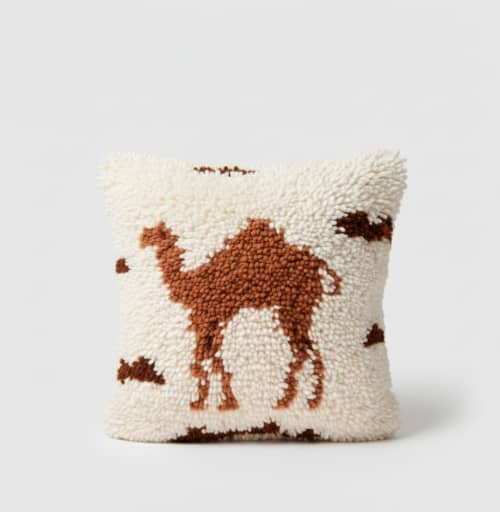 The Walnut & Madder Nomad Pillow Case | Pillows by Artisanal Patterns. Item made of wool works with boho & country & farmhouse style