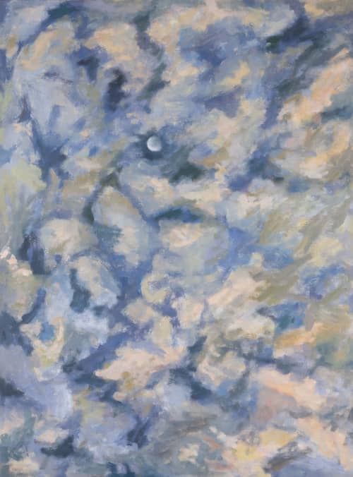 Morning Moon | Oil And Acrylic Painting in Paintings by Sally K. Smith. Item compatible with contemporary and modern style