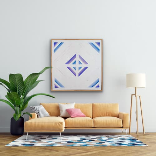 Connection | Mixed Media by TERRA ETHOS. Item made of maple wood with canvas works with boho & minimalism style