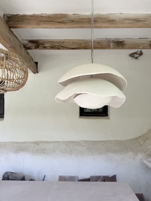 Clouds | Chandeliers by Ingrid Vermulst by Studio Wild Orange. Item composed of stoneware in boho or contemporary style