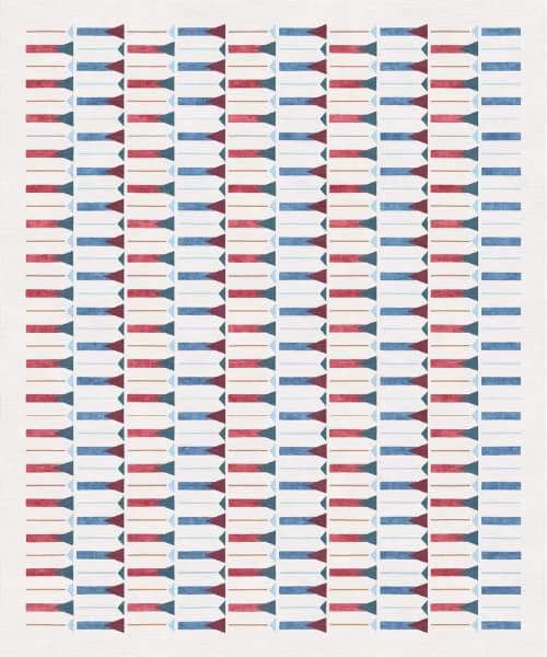 Rug Palazzo pattern hand knotted gepmetric wool | Area Rug in Rugs by Atelier Tapis Rouge. Item composed of fabric compatible with modern style