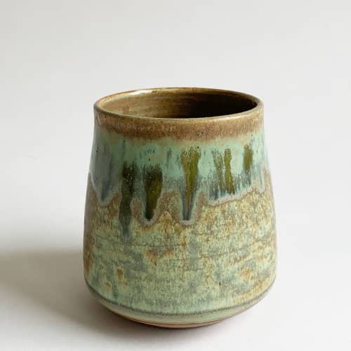 10 oz Cup-Lichen | Drinkware by Keyes Pottery. Item composed of stoneware