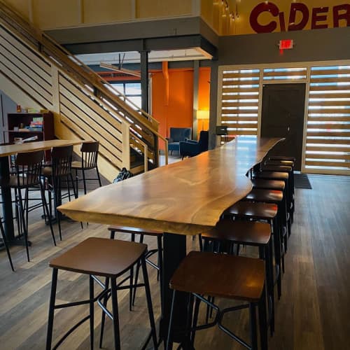 Live Edge Walnut Long table | Communal Table in Tables by Created Hardwood | Number 12 Cider in Minneapolis. Item composed of walnut